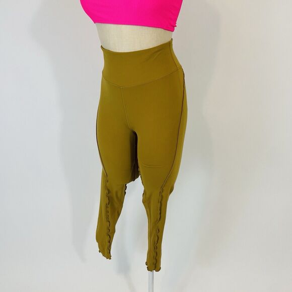 Free People Movement Hearts A Flutter Gold Yellow Leggings Women's Size Small - Picture 10 of 13